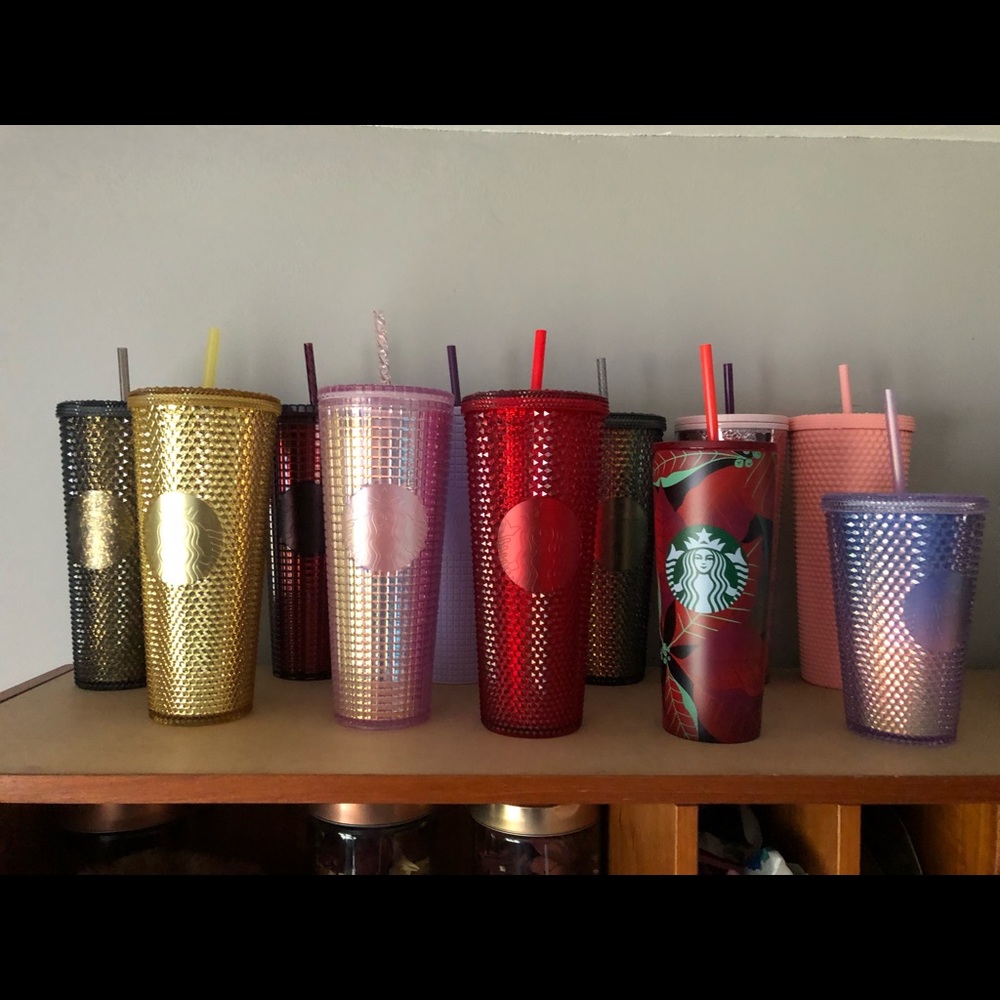 Starbucks cups lot, venti, grande, stud, disco ball, steel